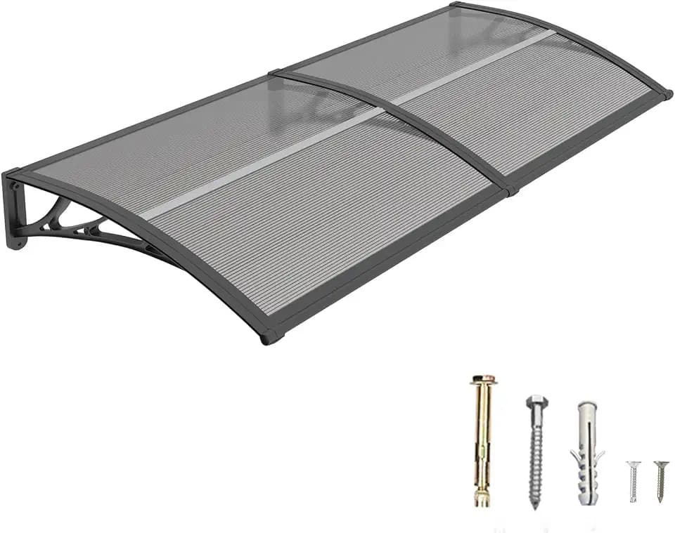 Awning for Door Entrance, 48x80 Inch Awnings for Patio, Durable Polycarbonate Window Awnings Exterior, UV Rain Snow Protection Canopy for House, Porch, Patio, Deck