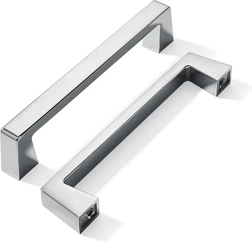 10 Pack 5 inch Solid Polished Chrome Cabinet Handles Kitchen Hardware Drawers Bathroom Vanity Cabinet Door Handles