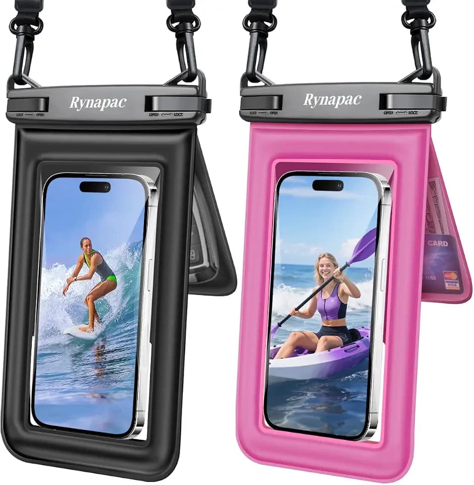 Rynapac Double Space Floating Waterproof Phone Pouch [Up to 8.5''], 2 Pack