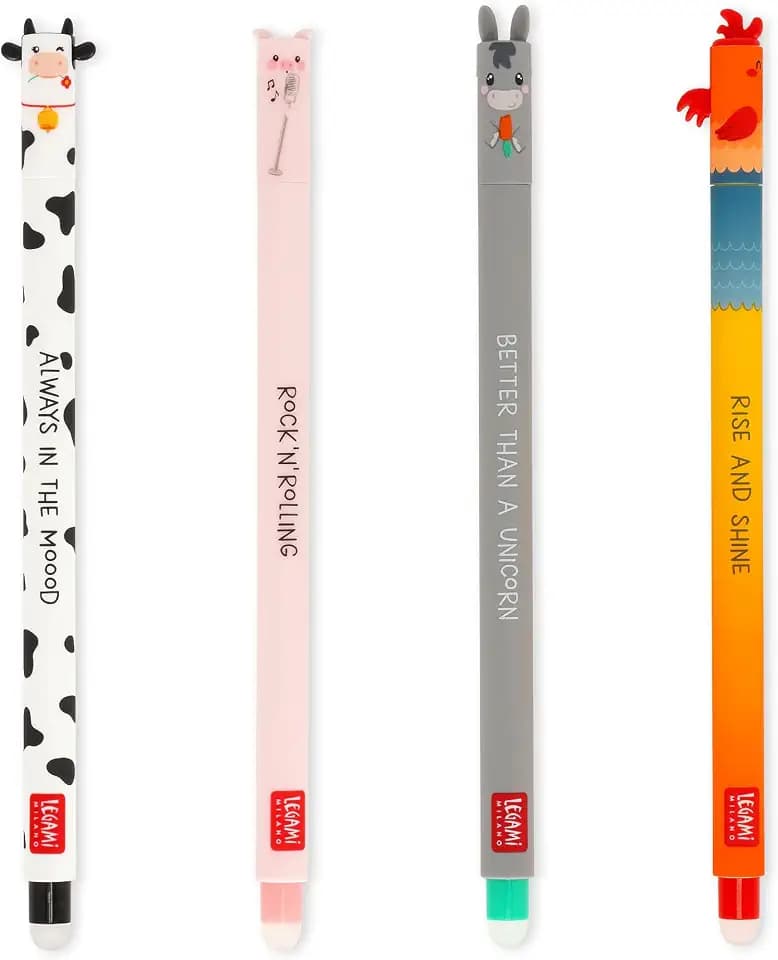 LEGAMI - Set mit 4 Löschbaren Gelstiften - Farm Sweet Farm