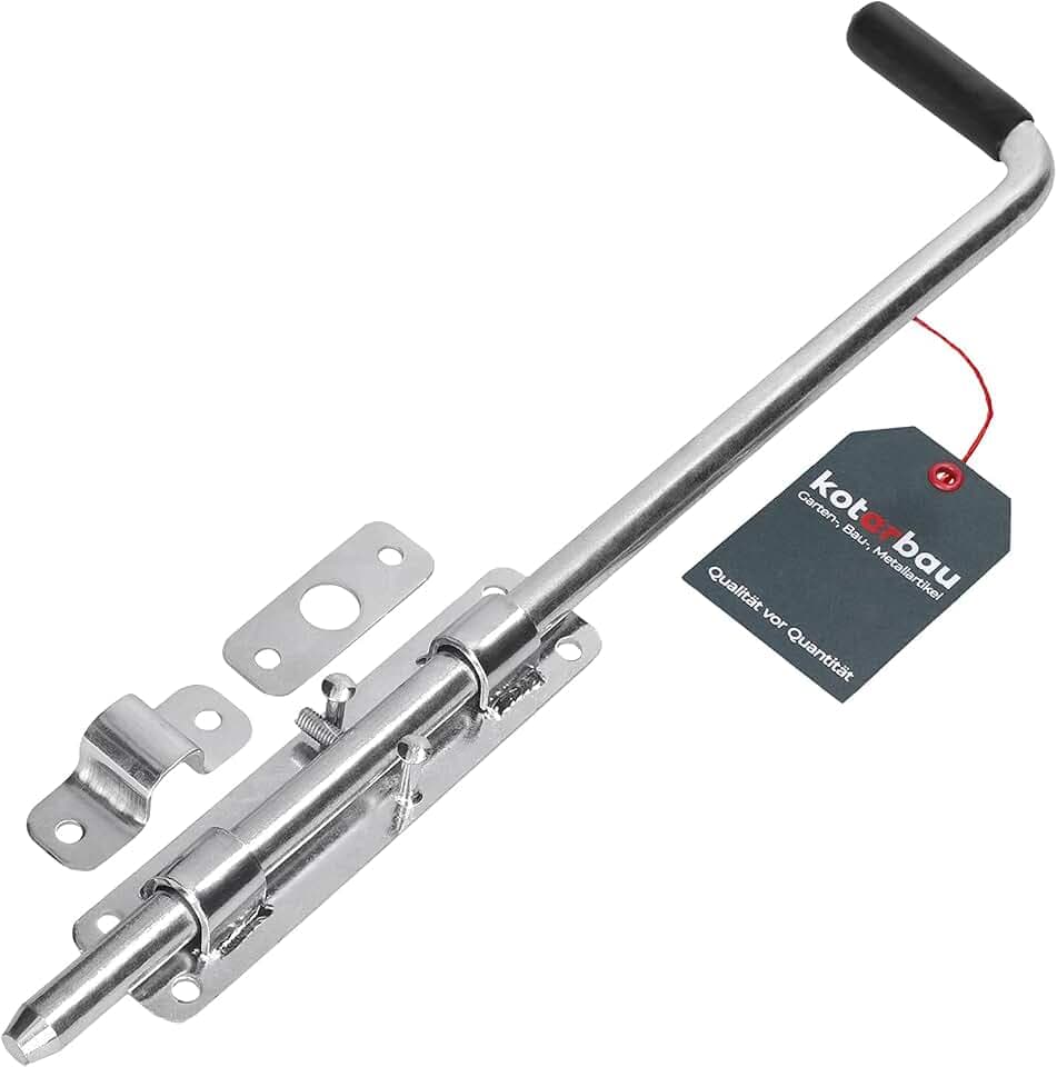 KOTARBAU® Torriegel 420 mm, Bolzenriegel, verzinkter Stahl, Silber