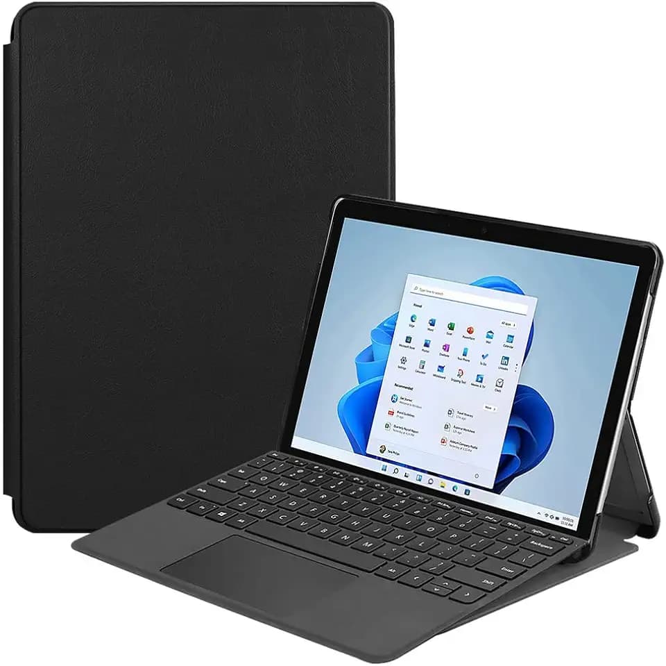 Kepuch Custer Hülle für Microsoft Surface Pro 8,Smart PU-Leder Hüllen Schutzhülle Tasche Case Cover für Microsoft Surface Pro 8 - Schwarz