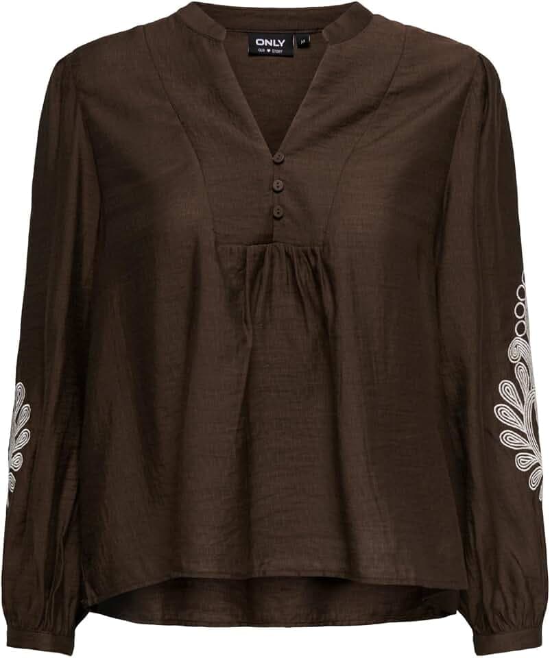 ONLY Damen Onlkana 7/8 Top WVN Regular Fit Top Mit Knopfdetail Für Den Alltag (1er Pack)