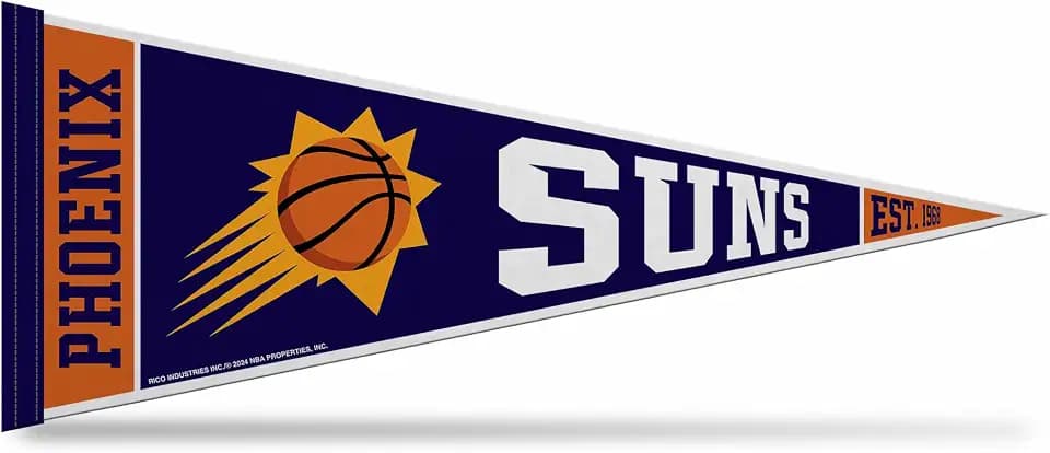 Rico Industries NBA Basketball 12" x 30" Felt Wall Décor Pennant - Great for Home/Bed Room/Man Cave Décor