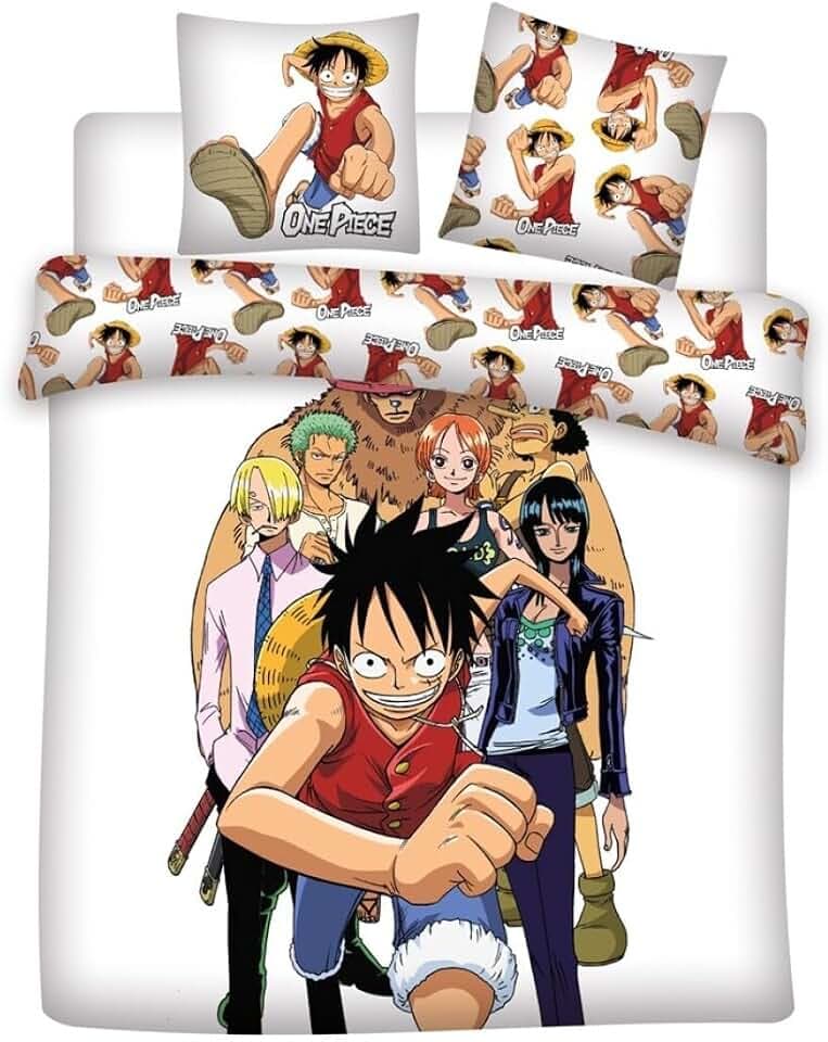 One Piece Team Luffy Doppelbettwäsche 240x220 + 2 Kissenbezüge