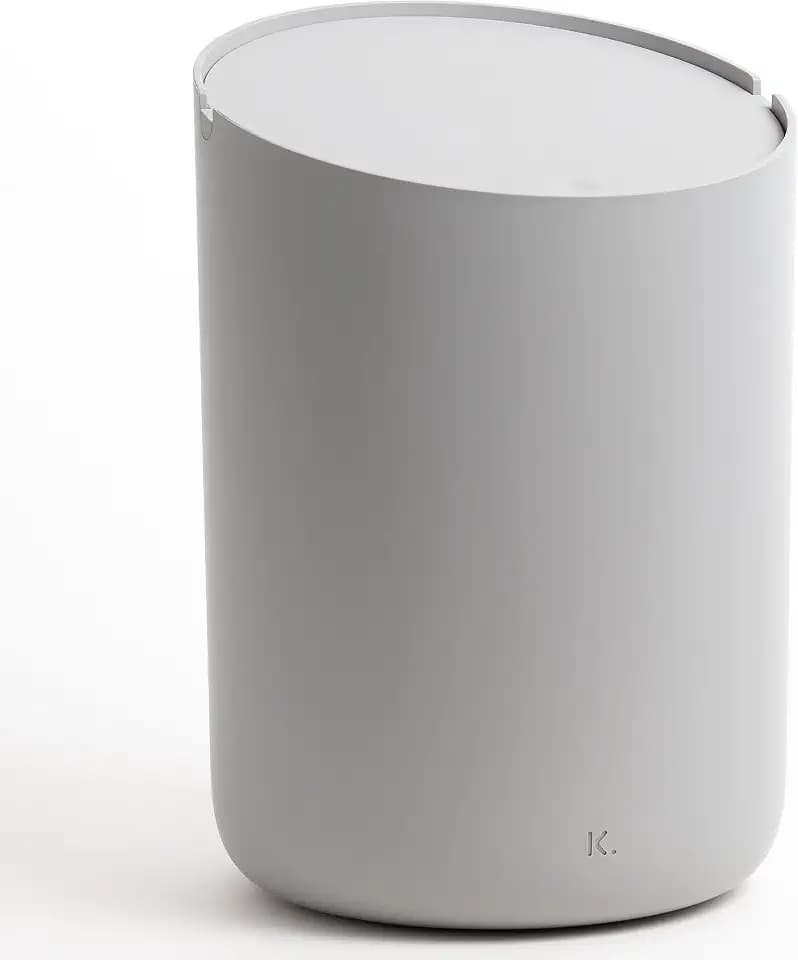 Kazai. Mini-Kosmetikeimer 'Tove' - 1,5L | Exklusives Bad-Mülleimer Design aus Berlin | Rutschfest, inkl. Inneneimer und Smart-Beutelfunktion | Hellgrau