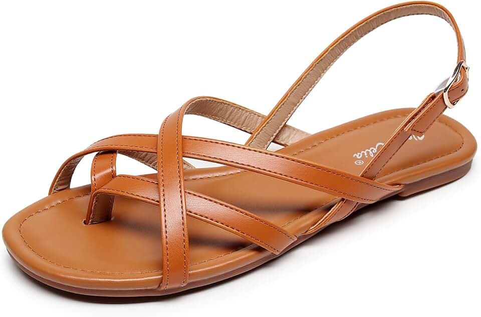 VenusCelia Women's X+Band Strap Flat Sandal