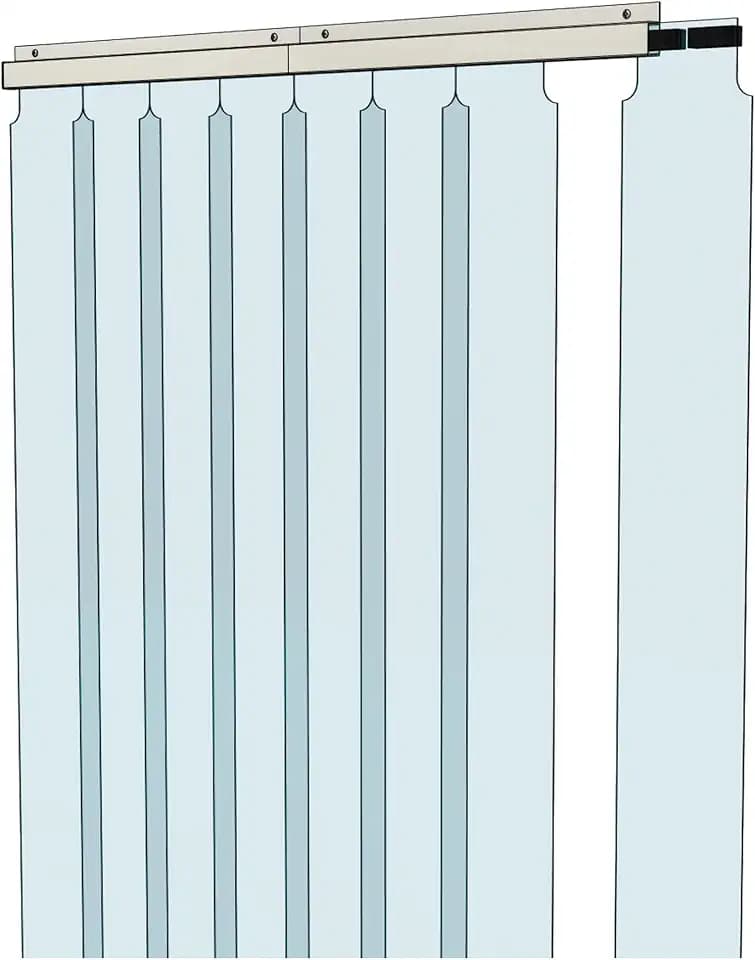 Awoco 42" x 84" Vinyl Strip Climate Control Curtain Kit, Slide-in Strips Perfect for Freezers, Coolers and Warehouse Doors NSF Approved Made in USA