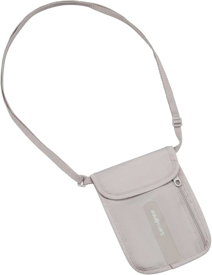 Samsonite TA Revolution – RFID Brustbeutel, Sicher und Kompakt, Tragbar unter der Kleidung, Reise-Brustbeutel für Pass, Kreditkarten und Bargeld, Grau (Eclipse Grey)