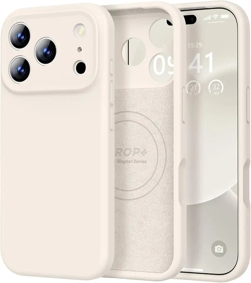 Vooii Magnetic for iPhone 17 Pro Case 6.3" Premium Silicone, Stone