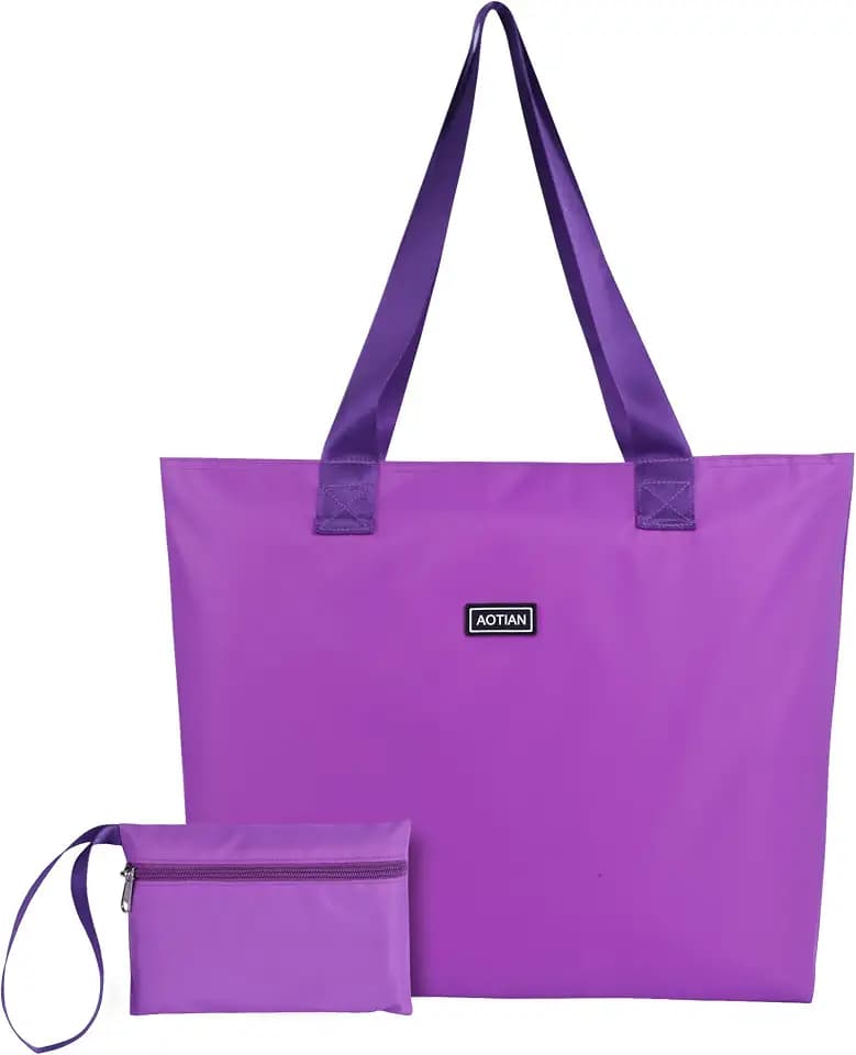 AOTIAN Reusable Grocery Bag, Foldable Shopping Tote Bag with Zipper Closure