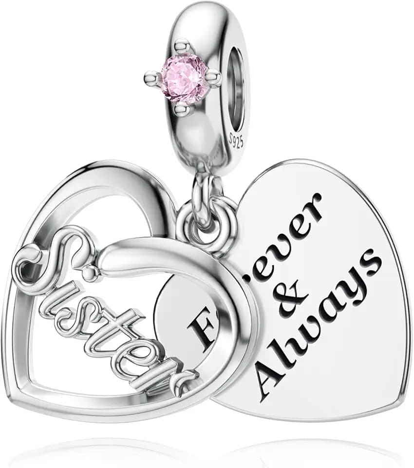 DALARAN Mutter Schwester Charm für Pandora Sister Mama Sterling Silber Herz Familie Charm