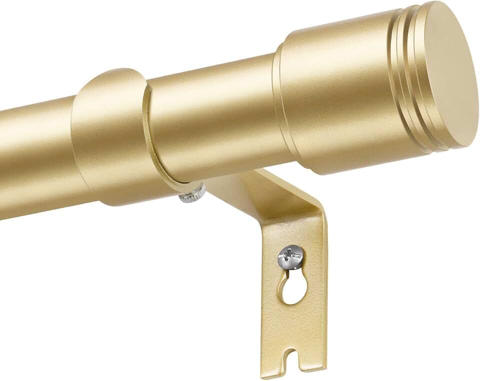 USFOOK Gardinenstange Ausziehbar 80 bis 148 cm Lang, Vorhangstange Gold
