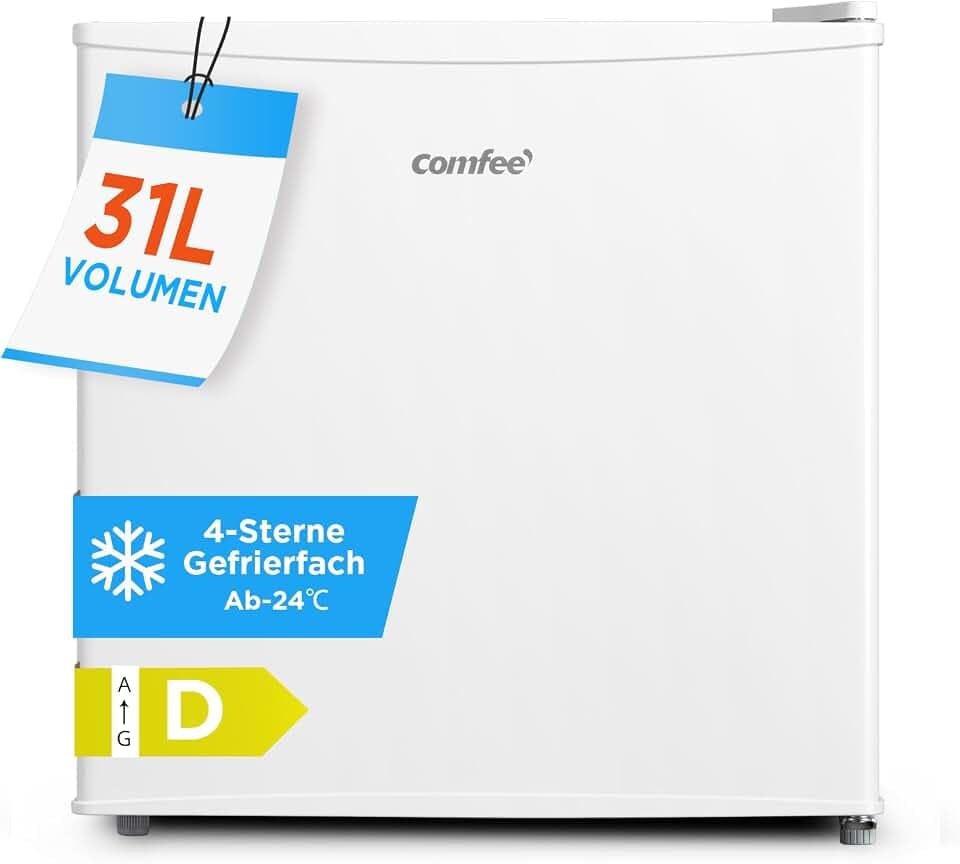 COMFEE Gefrierschrank klein (-24℃) 31L, Inverter-Kompressor, Leise 39 dB