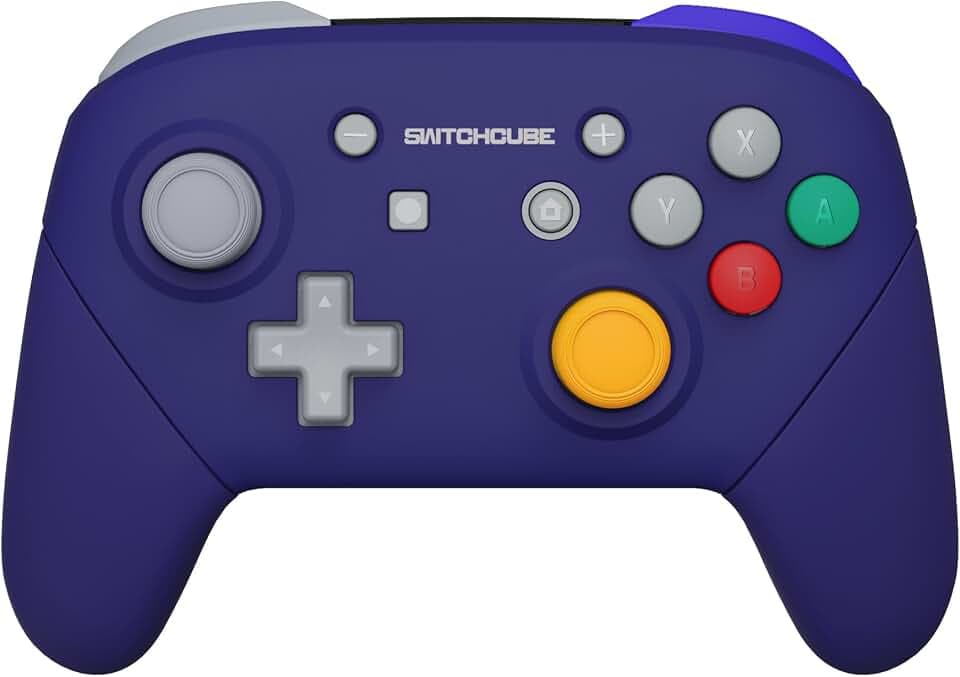 eXtremeRate Griff Hülle Set kompatibel mit Nintendo Switch Pro Controller, DIY-Ersatz Front Case/Back Shell&Handgriff Grips Case Gehäuse Zubehör für Switch Pro Controller-Classic SwitchCube Style