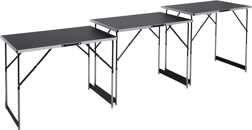 Meister Multifunktionstisch 3-teilig - 30 kg Tragkraft je Tisch (100 x 60 cm) - 4-fach höhenverstellbar - Klappfunktion / Beer-Pong Tisch / Tapeziertisch / Flohmarkttisch / Beistelltisch / 4357760