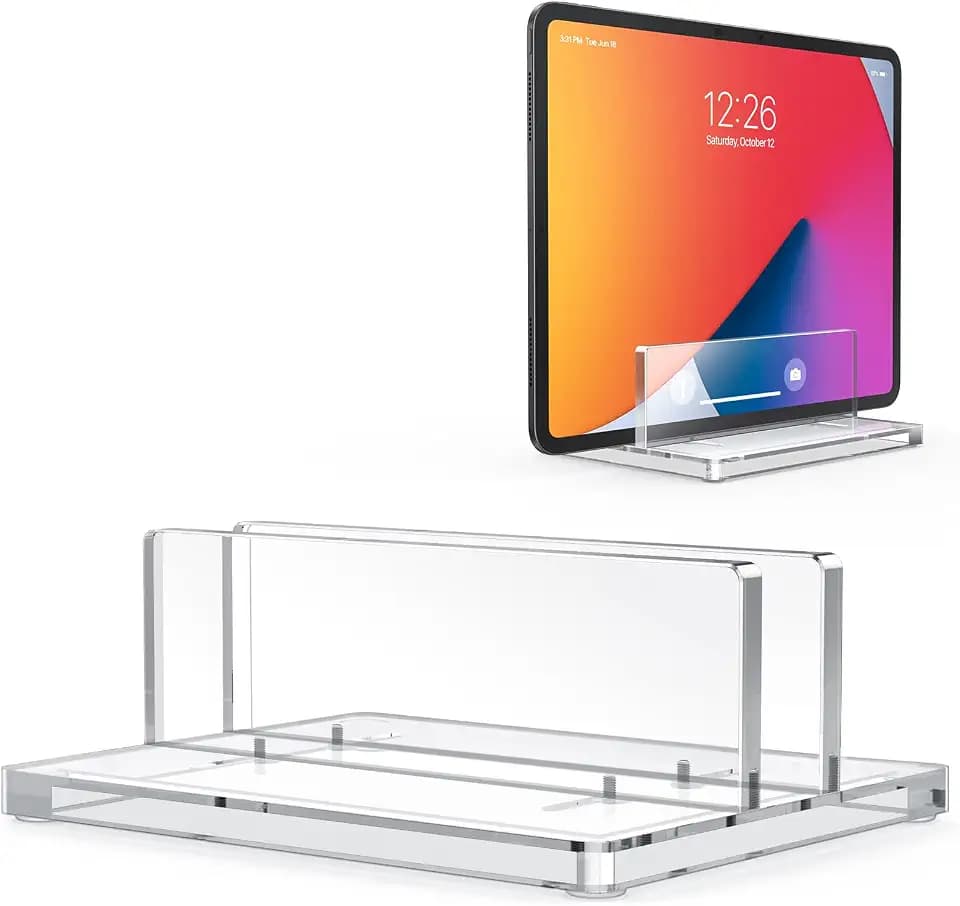 OMOTON Vertical Laptop Stand, Acrylic Single Holder for MacBook Gaming