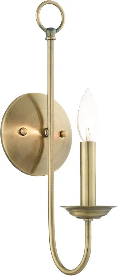Livex Lighting 42681-01 1-Light Wall Sconce, Antique Brass
