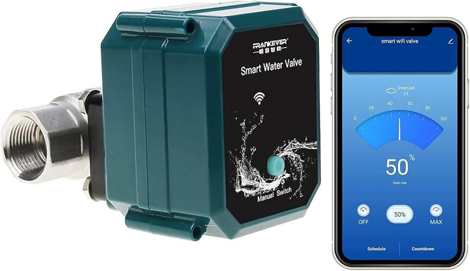 FRANKEVER DN20 Smart Water Valve WiFi Remote Control Faucet Timer 3/4" Hose