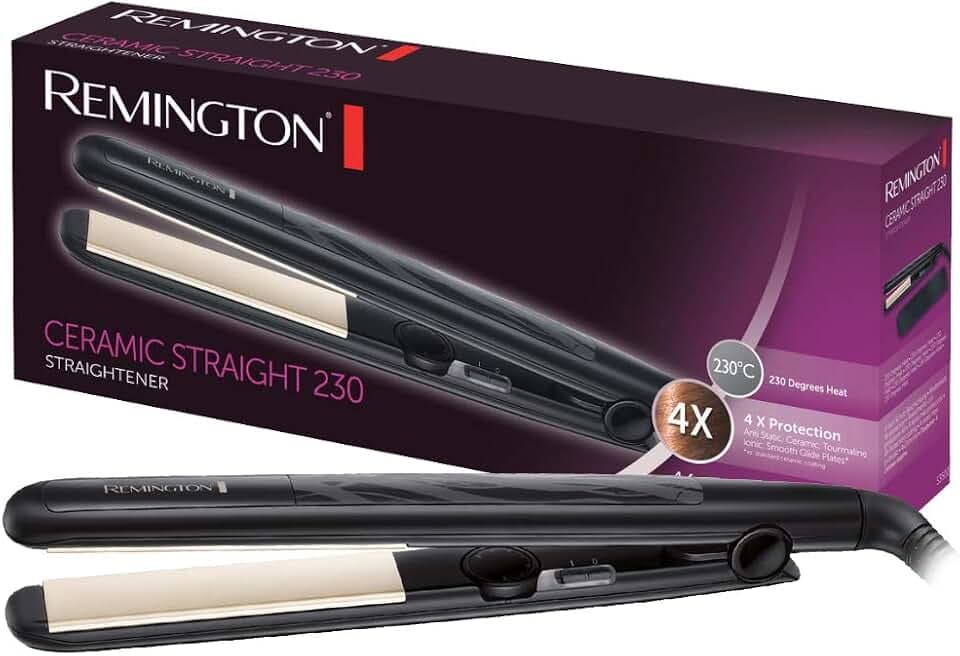 Remington Glätteisen Ceramic Straight, 4-facher Anti-Frizz Schutz, Haarglätter S3500