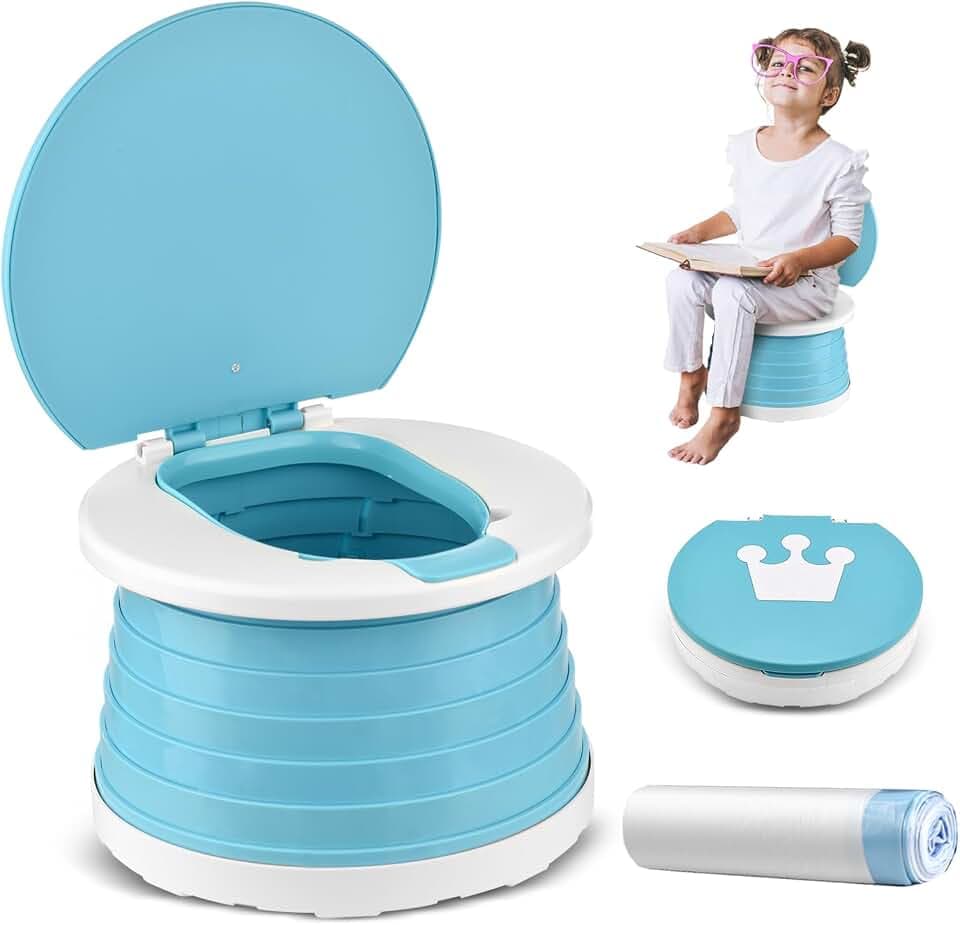 VISATOR Töpfchen Für Kinder Baby Reisetöpfchen Faltbar Für-15 Potty Liners