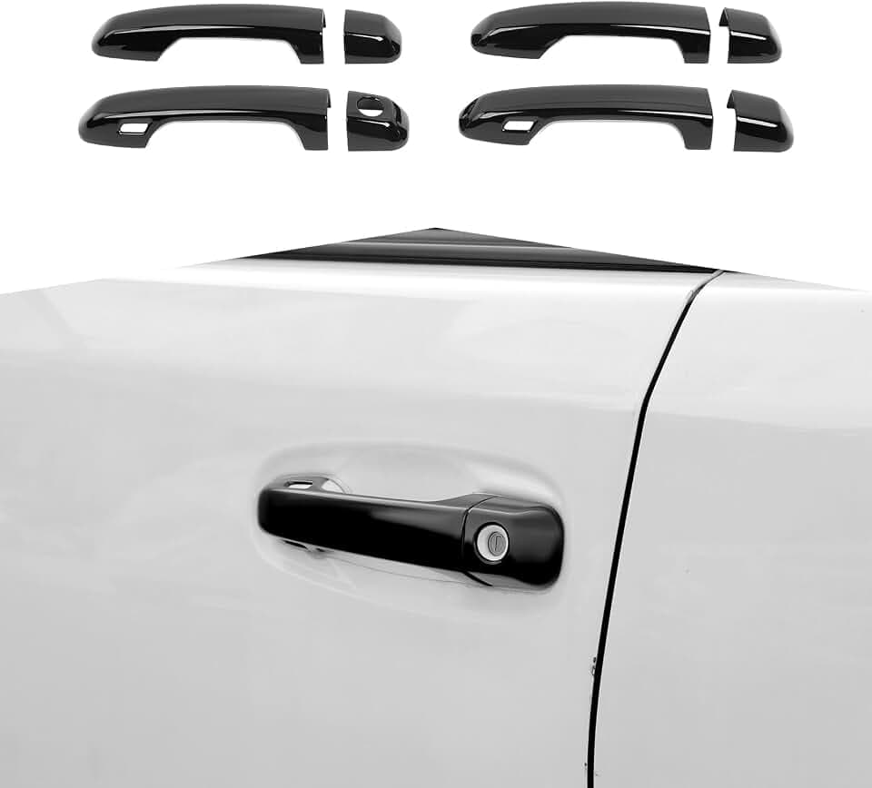 CheroCar Exterior Door Handle Cover Compatible with Toyota 4Runner 2010-2024 Intelligent Lock,Auto Outside Door Handle Covers Decor Trim,Exterior Accessories