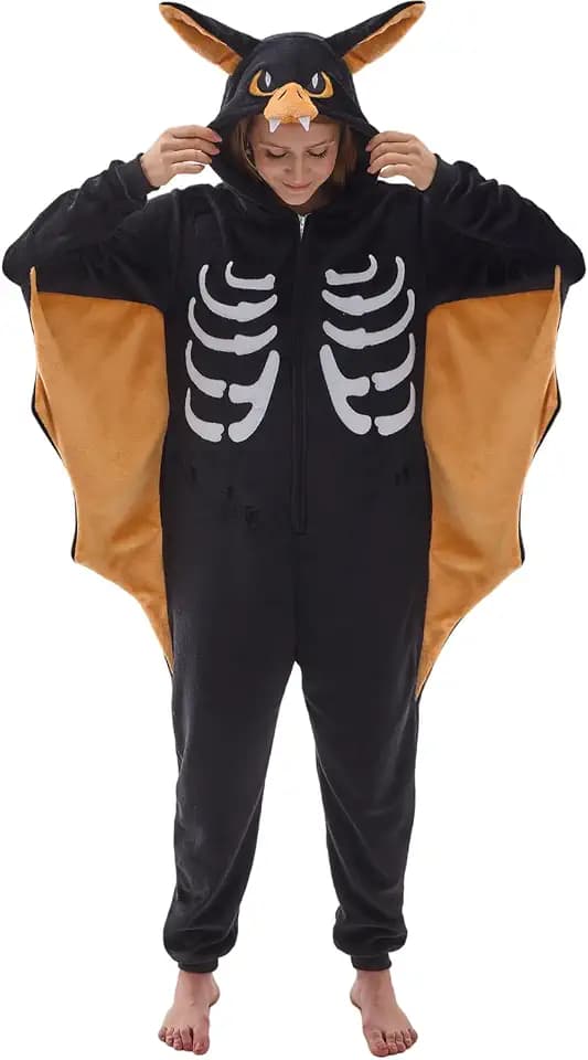 NEWCOSPLAY Unisex Adult Onesie Pajamas Animal Halloween Costume Sleepwear