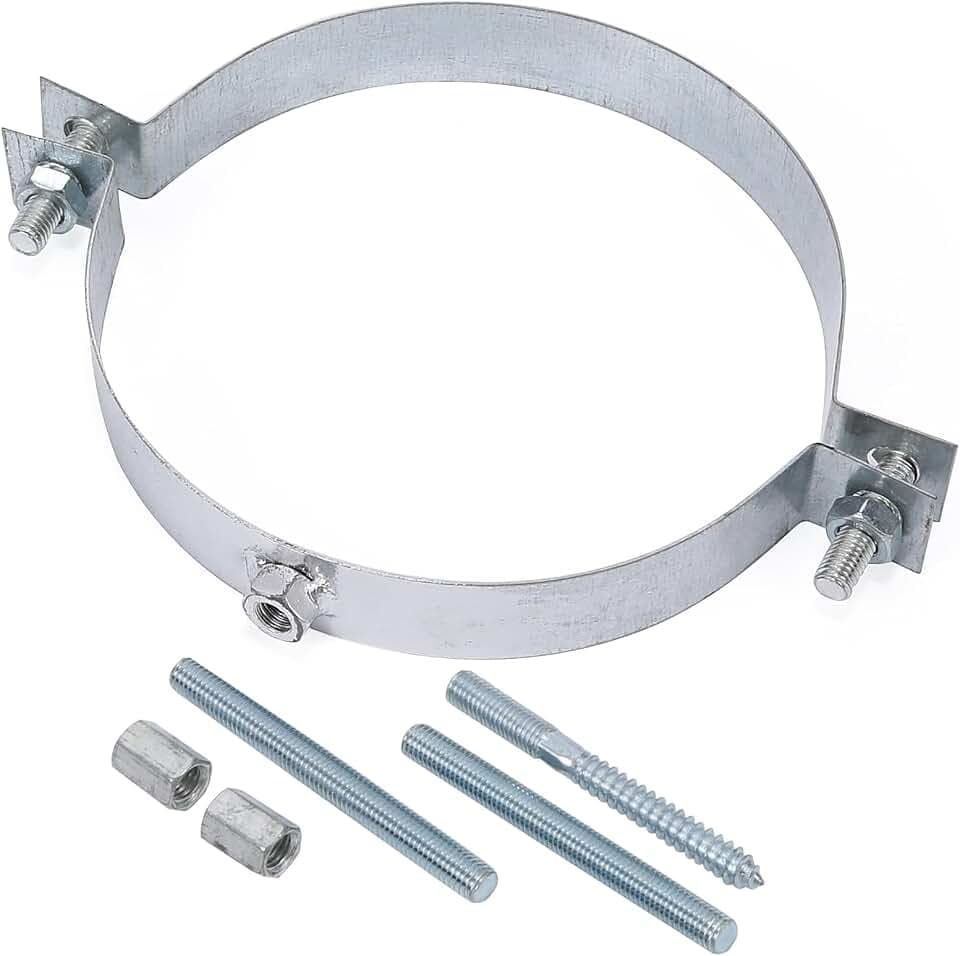 Ofenrohrhalter,Montageschelle mit Dübel,drosselklappe,rauchrohr ofenrohr Rohrhalter,Rohrschelle,Halter Ofenrohr(Rauchrohrschelle 180 mm)