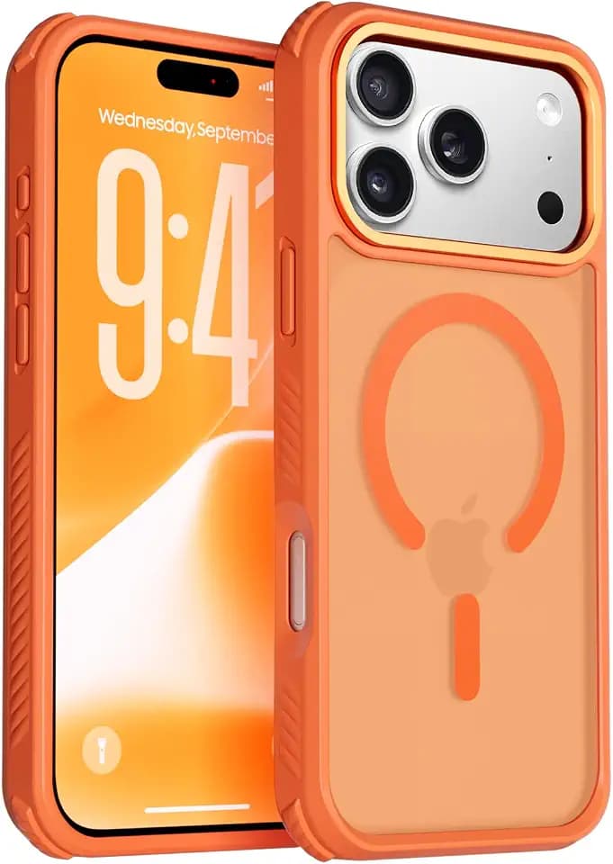 Shockproof Magnetic for iPhone 18 Pro Case & 17 Pro Case, Orange