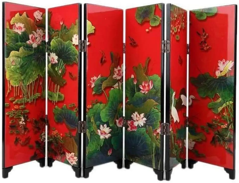 lachineuse–Asiatischer Miniatur-Raumteiler–Lotusblumenmuster–Maße 24x47cm | Japanisches Miniatur-Dekor – Traditionen Japans – Geschenkidee Japan, Asien
