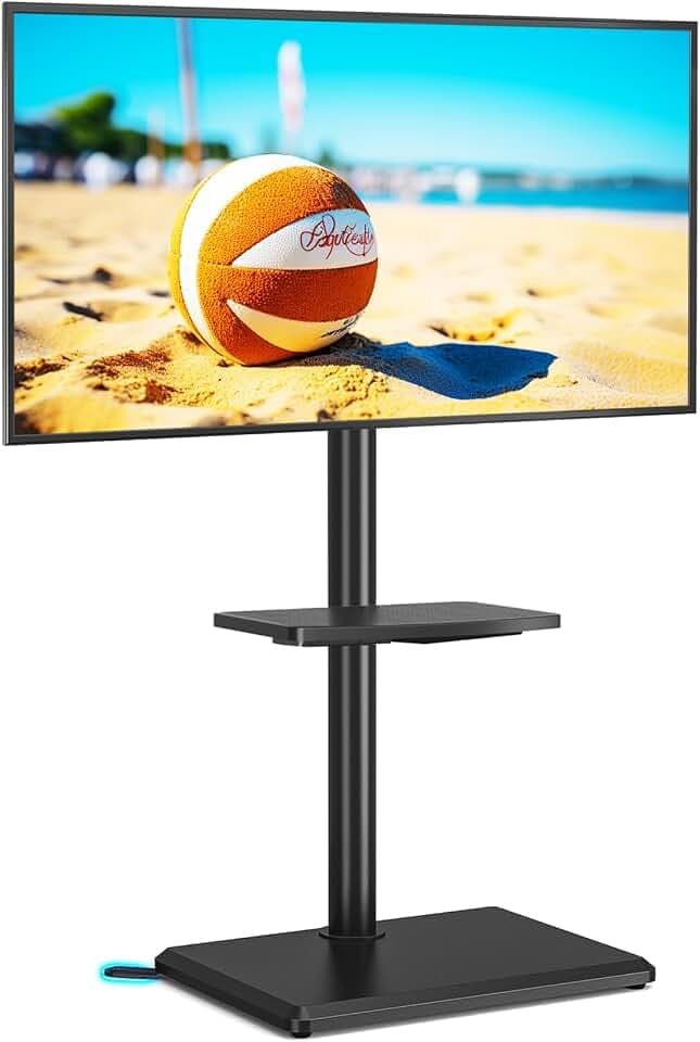 5Rcom TV Bodenständer für 32-65 Zoll Fernseher bis zu 40 kg (Schwarz)