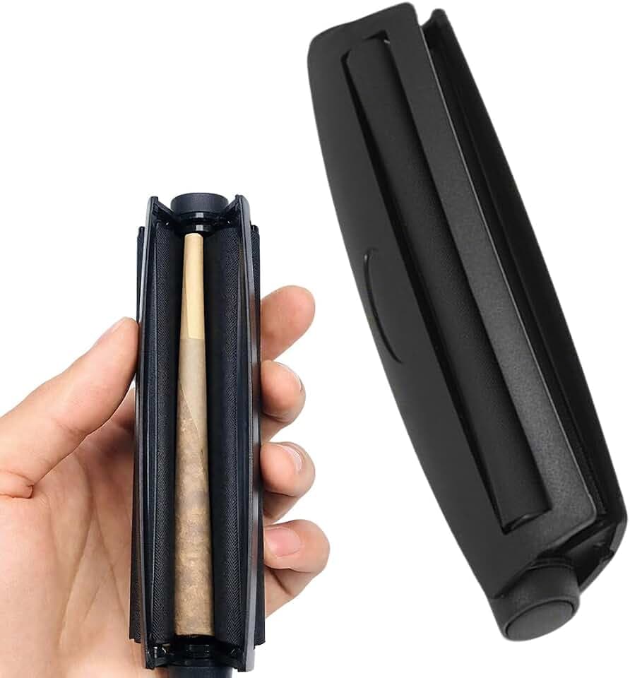 1 Stück Zigarettenroller, Zigarettenstopfmaschine, Zigaretten Drehmaschine, Tabakroller 78 mm Black Edition, Schwarz