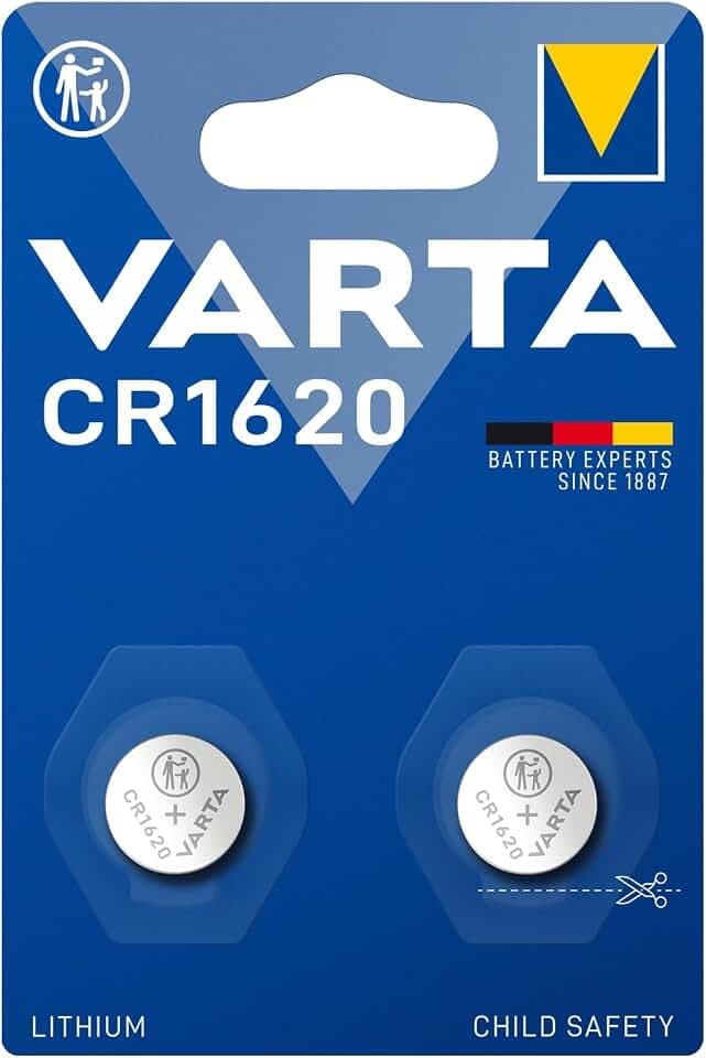VARTA Batterien Knopfzellen CR1620, 2 Stück, Lithium Coin, 3V, kindersichere Verpackung, für elektronische Kleingeräte - Autoschlüssel, Fernbedienungen, Waagen