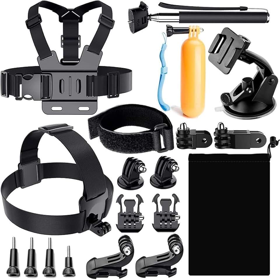 Reflex Camera 19-in-1 Action Camera Accessories Kit Compatible with GoPro Hero 13, 9-12, DJI Osmo Action 2, 3, 4, Pro 5, Insta360 Ace Pro/Ace Pro 2 and Other Sports Cameras & Durable Case