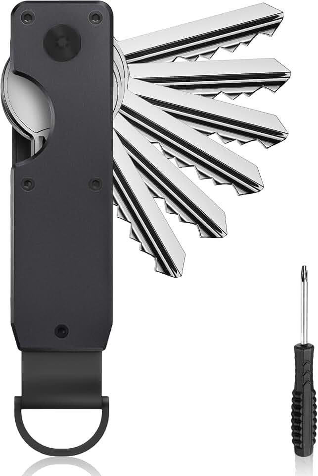 Metall Schlüssel Organizer für 3–6 Standard-Schlüssel, kompakter Schlüsselhalter & Schlüsselbund Organizer mit D-Ring, leicht robust geräuscharm