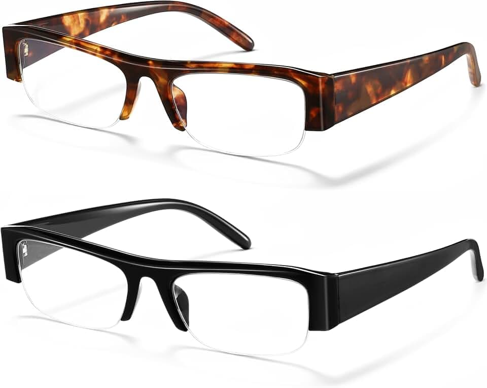 livho Blue Light Blocking Glasses for Women and Men, Lightweight Metal Frame Computer Glasses, Anti Eye Strain, UV Protection