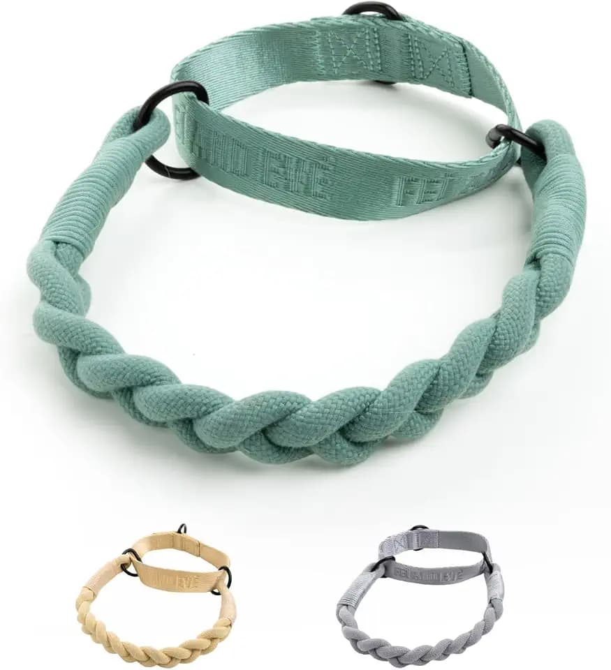 Fei & Eve Hand-Braided Martingale Dog Collar, Non-Adjustable