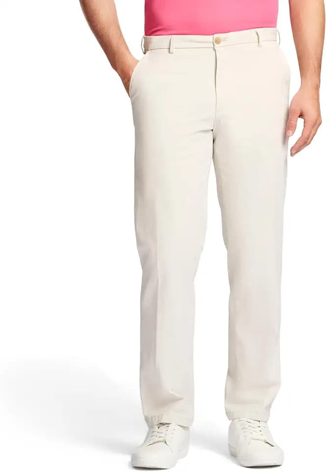 Izod Men's Saltwater Stretch Flat Front Straight Fit Chino Pant
