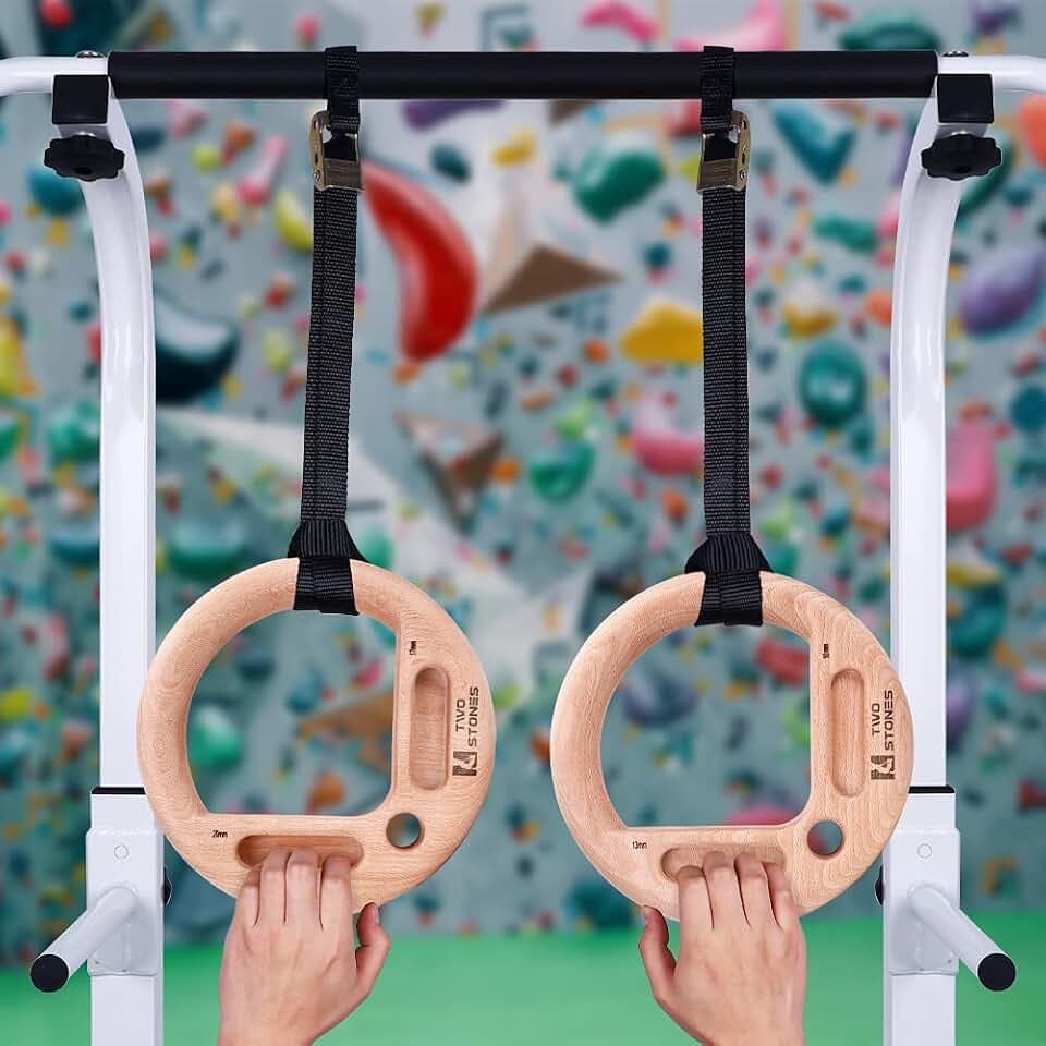 Two Stones Portable Hangboard Rock Climbing as Pull Up Ring for Rock Climbers Trainning Indoor or Outdoor Fingerboard Climbing Hang Board for Climbing