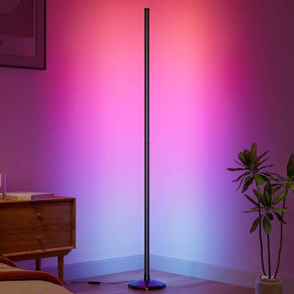 Buyya 165.5cm LED Stehlampe Wohnzimmer, RGB Standleuchte mit Fernbedienung und APP, Farbwechsel Stehlampe Dimmbar mit Mehrfarbig, Musik Sync, DIY-Modus, Stehleuchte für Schlafzimmer Spielzimmer