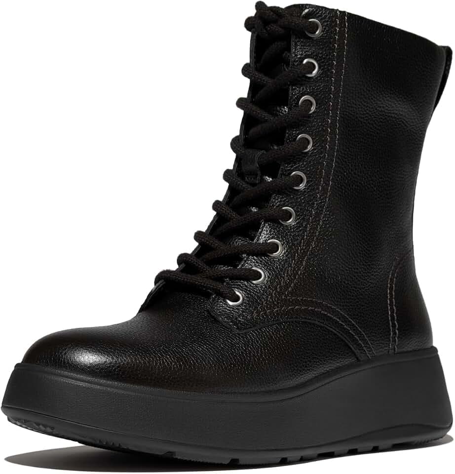 Fitflop Women's F-Mode Stitch Warm Tumb. Leather Laced Ankle Boots