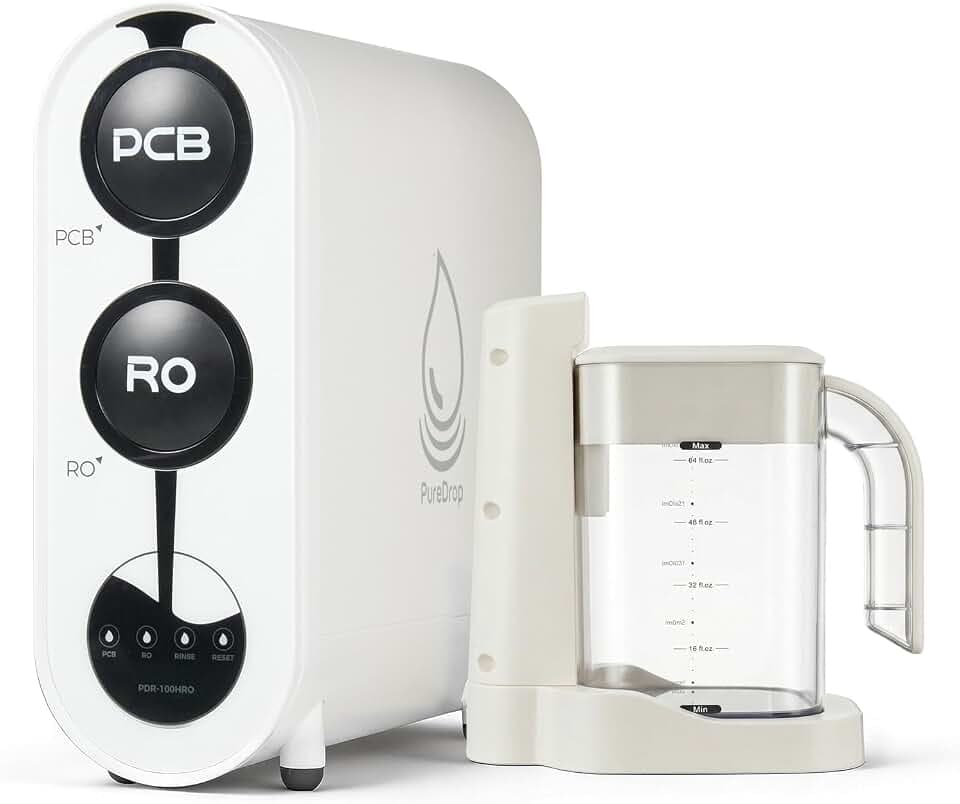 PureDrop PDR-100HRO Tankless Under Sink RO System with Auto-Fill Pitcher