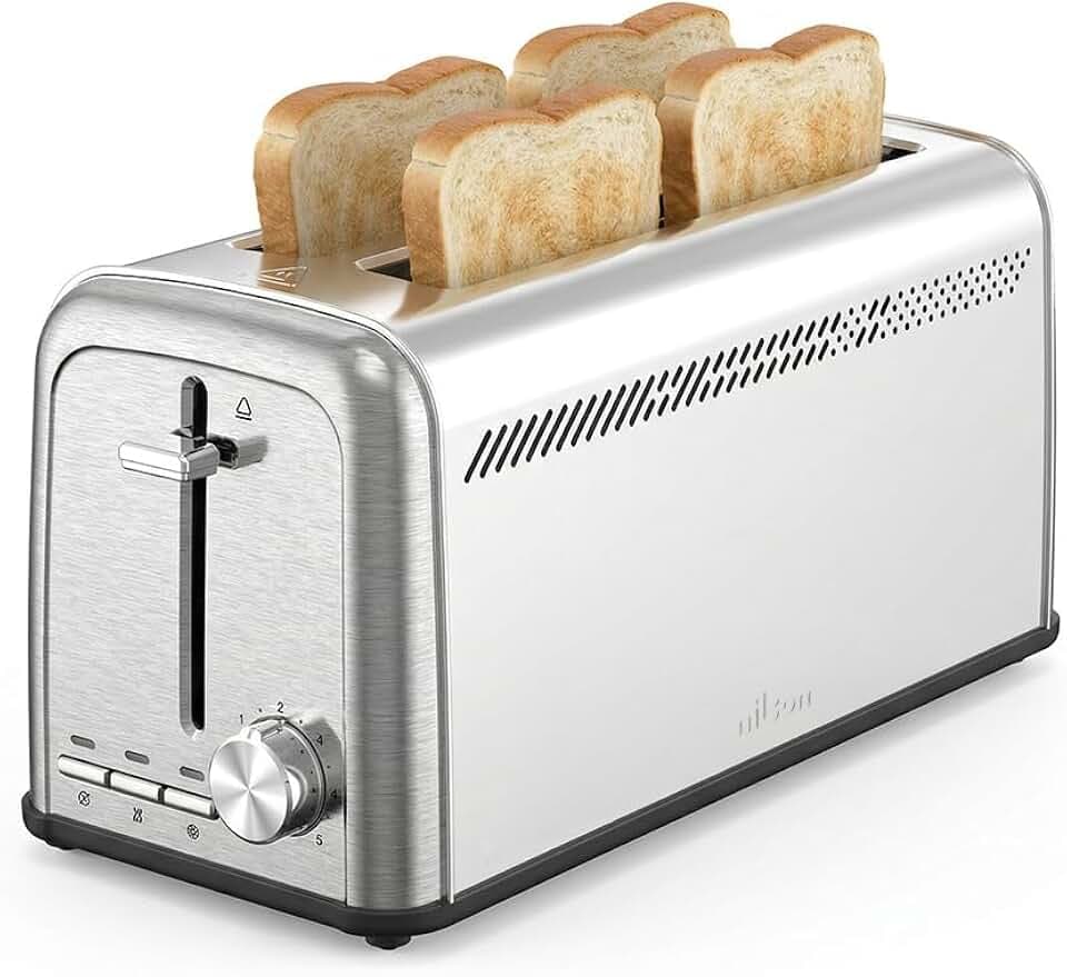 NTS2R15000X Brottoaster mit Doppelschlitz, 1500 W, 7 Bräunungsstufen, manuelle Steuerung, Timer, Auftauen, Aufwärmen und Abbrechen, herausnehmbare Krümelschublade, einfache Reinigung