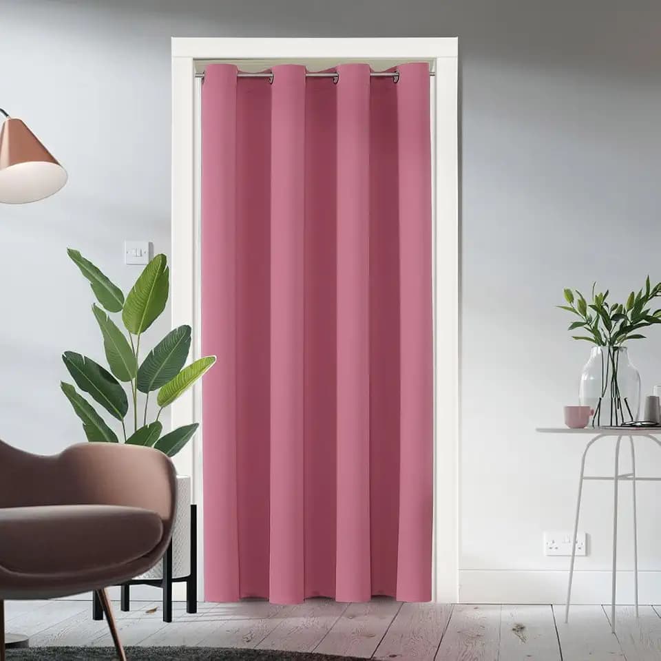 ChrisDowa Blackout Curtains Door Curtain for Doorway Privacy Closet Drapes