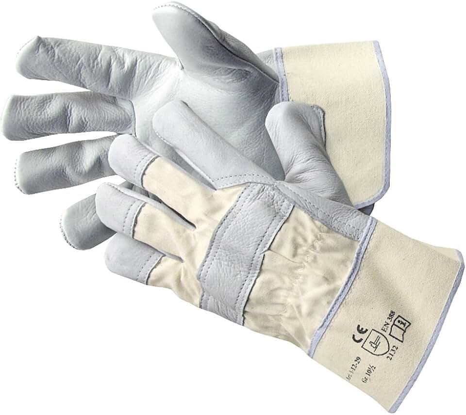 JAH Baumwoll-Polyester-Strickhandschuh mit Noppen in Blau