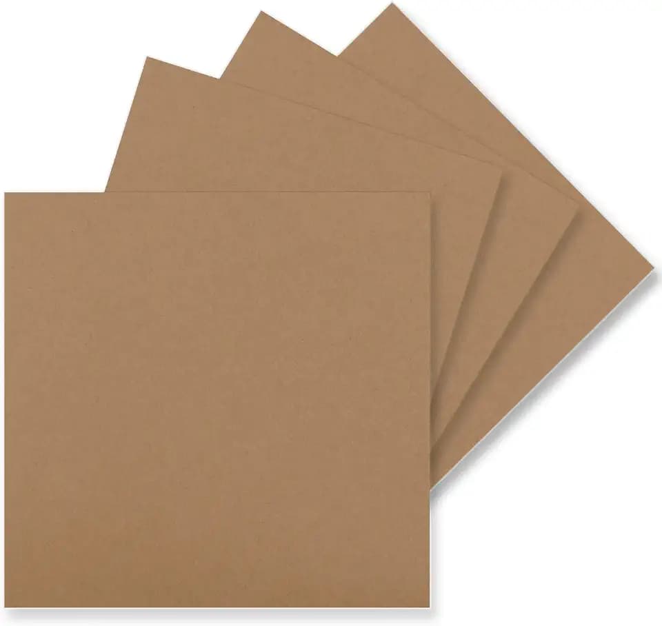 50 Einzel-Karten Quadratisch - 15 x 15 cm in Sandbraun (Kraftpapier) - 240 g/m² - blanko Bastel-Karten, Postkarten, Bastelkarton in Ton-Papier Qualität
