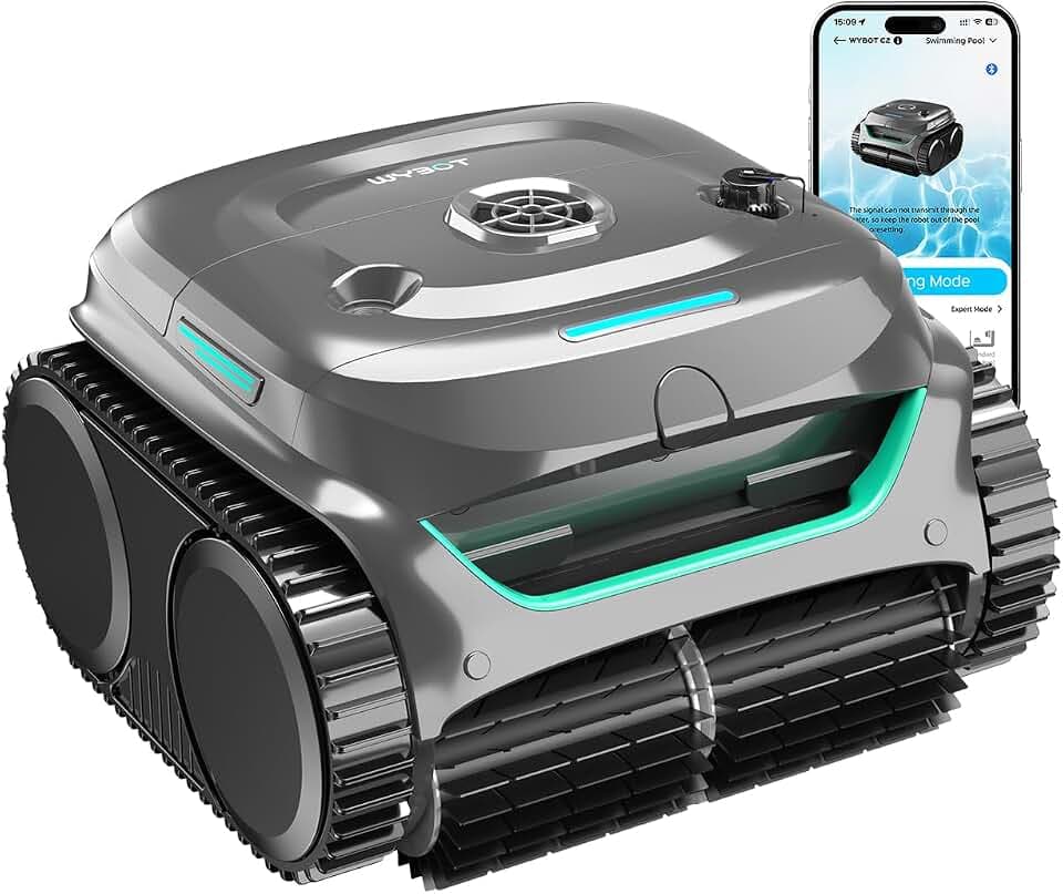 WYBOT C2 Poolroboter Akku, Boden und Wand, 180 Min, 150 m², App-Steuerung