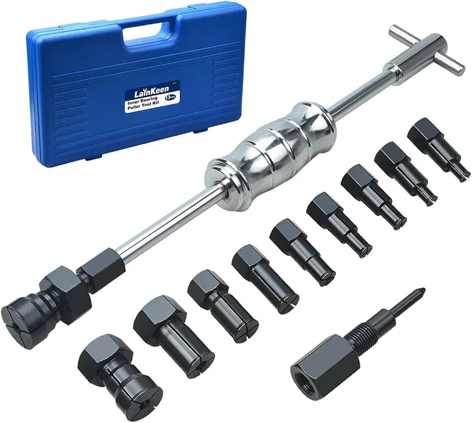 LainKeen 13pcs Blind Hole Collet Bearing Puller Set, Internal Bearing Extractor Puller Kit Slide Hammer Bearing Puller Set with Expandable Collets 8-32MM Insert Bearing Remover Set Tool