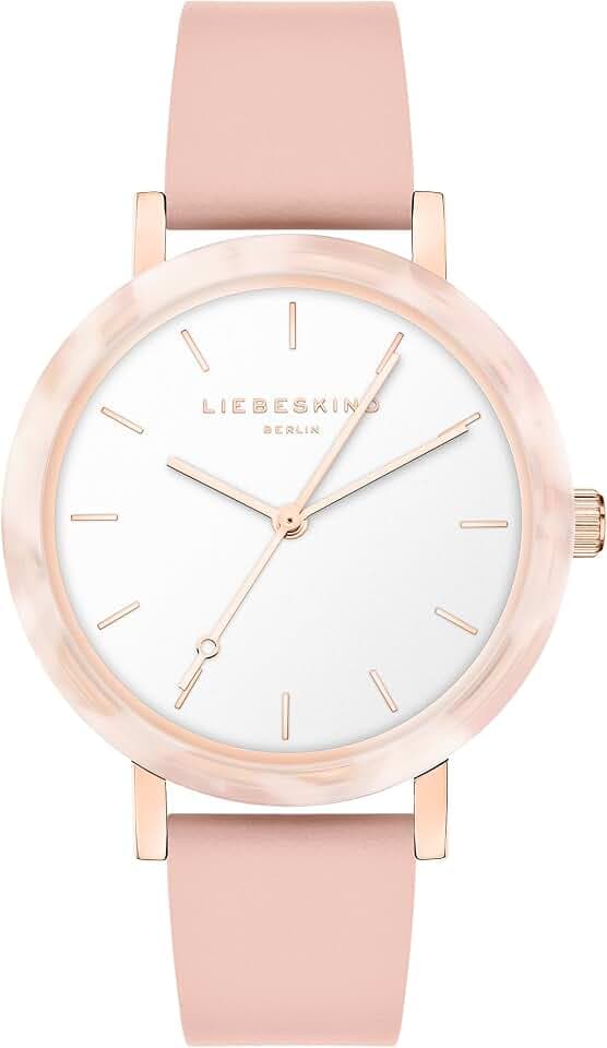 Liebeskind Berlin Damen Armbanduhr – Rundes Gehäuse mit gemustertem Acetat-Topring