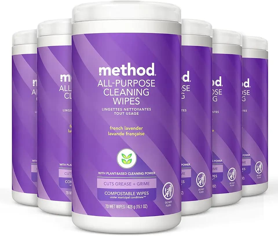 method All-Purpose Cleaning Wipes, French Lavender, 70 Count, 6 Pack